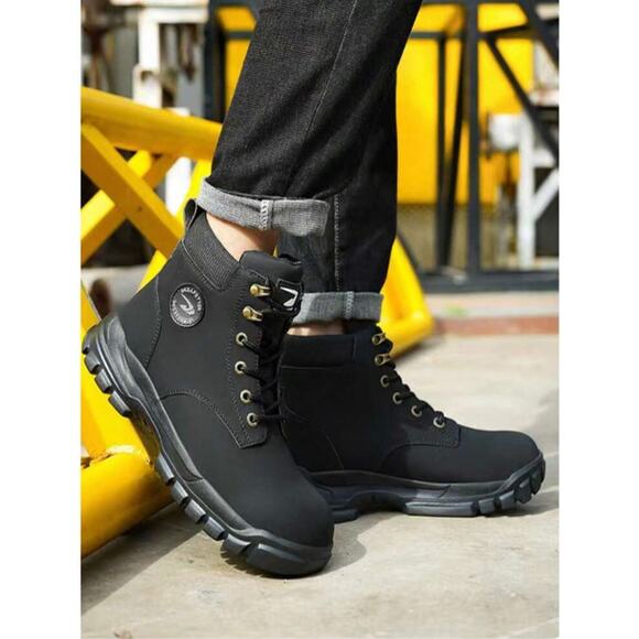 Men’s Steel Toe Work Boots Waterproof Lightweight Anti-Puncture High-Top - Picture 3 of 7